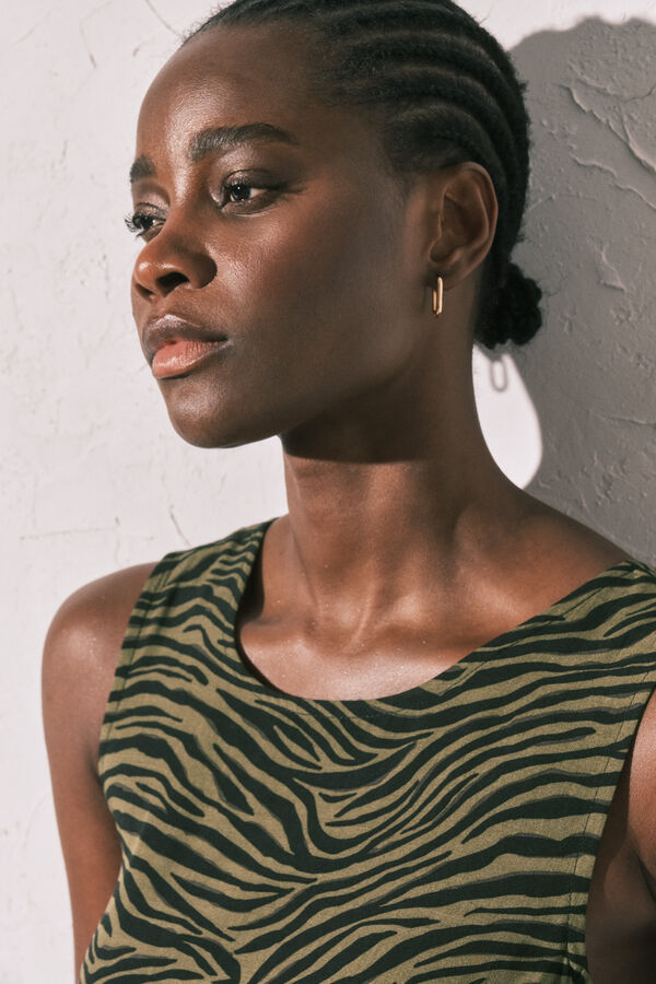 Women'secret Mono largo animal print negro