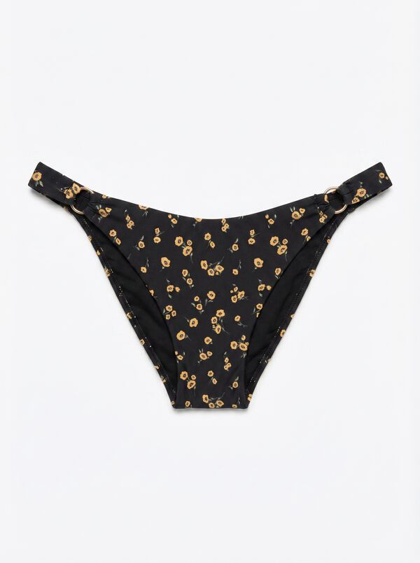 Women'secret Braga bikini efecto U mini flores amarillas negro