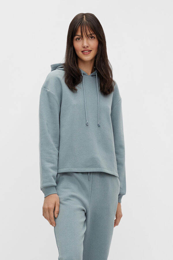 Pieces Sudadera b&aacute;sica capucha azul