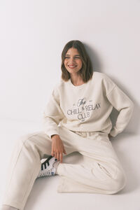 Women'secret Sudadera felpa algod&oacute;n blanco