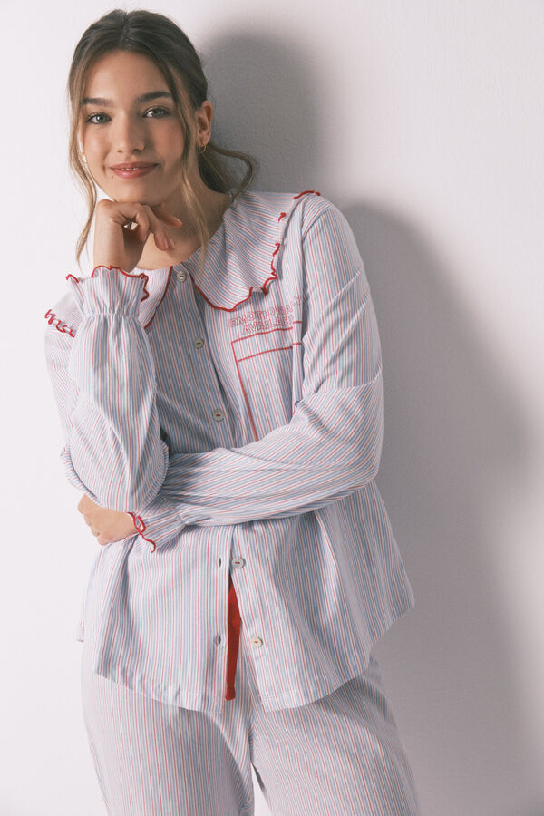 Women'secret Pijama largo algod&oacute;n cuello bobo estampado