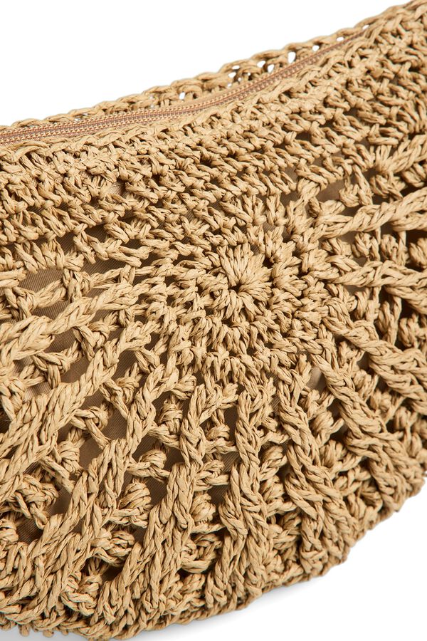 Pieces Bolso Paperstraw con cremallera nude