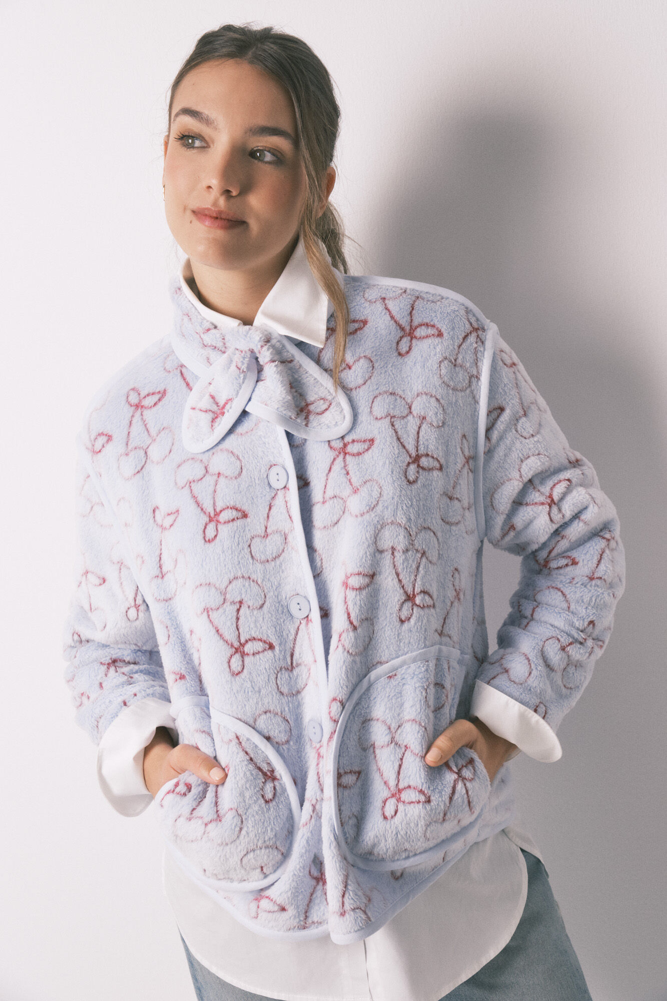 Women'secret Bata polar pelo Jaquard