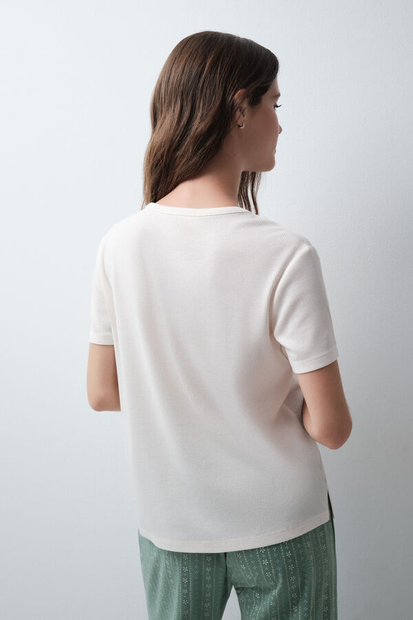 Women'secret Camiseta manga corta beige beige