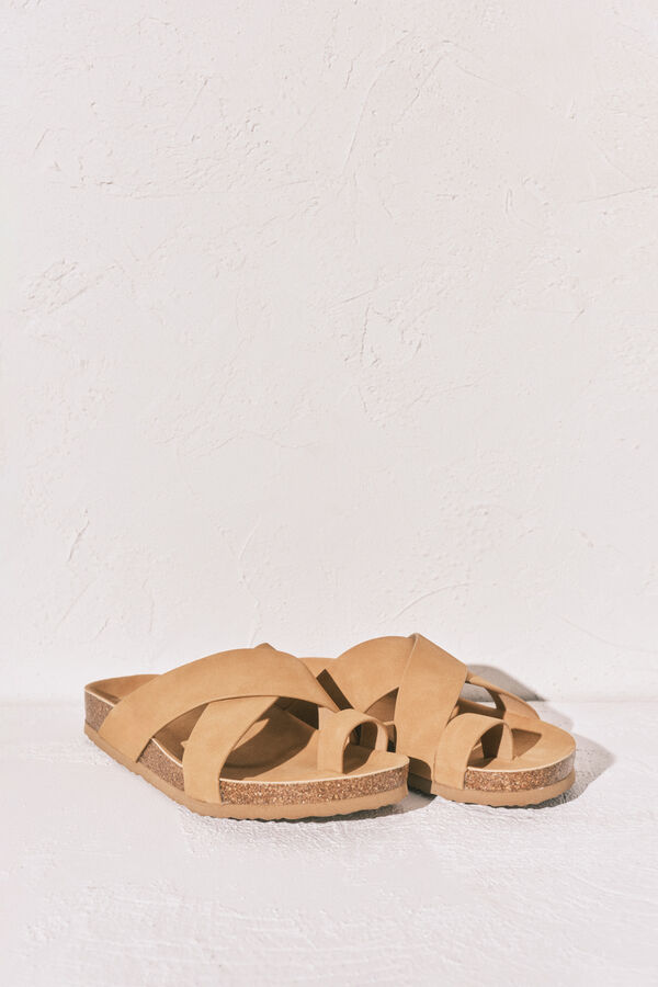 Women'secret Sandalias bio tiras cruzadas arena nude