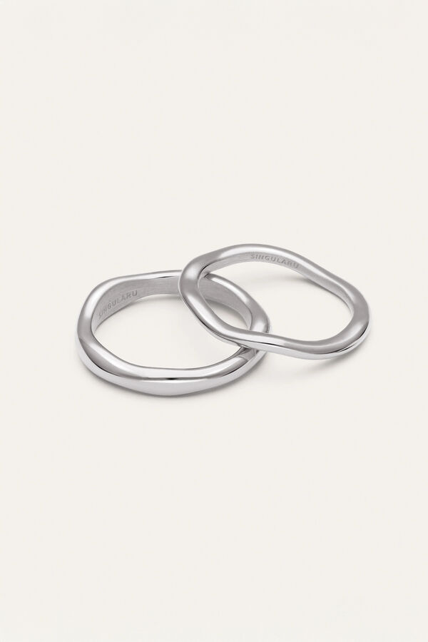 Singularu Pack 2 Anillos Nea Acero gris
