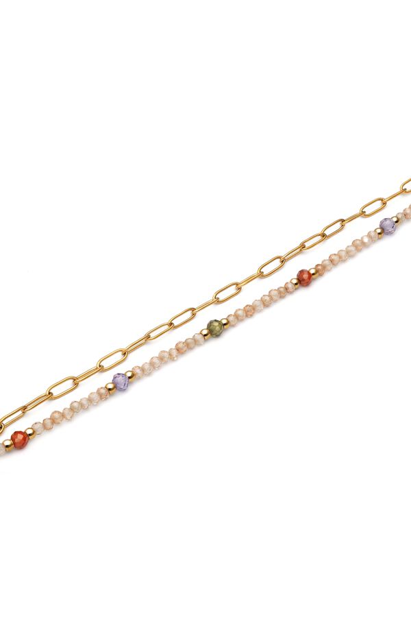 Singularu Pulsera Double Glam Acero B.Oro  amarillo