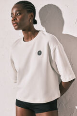 Women'secret Camiseta felpa blanca estampado "Club del Mar" marfil