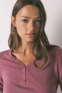 Women'secret Camiseta manga larga algod&oacute;n perchado granate