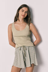 Women'secret Pijama corto algod&oacute;n verde kaki