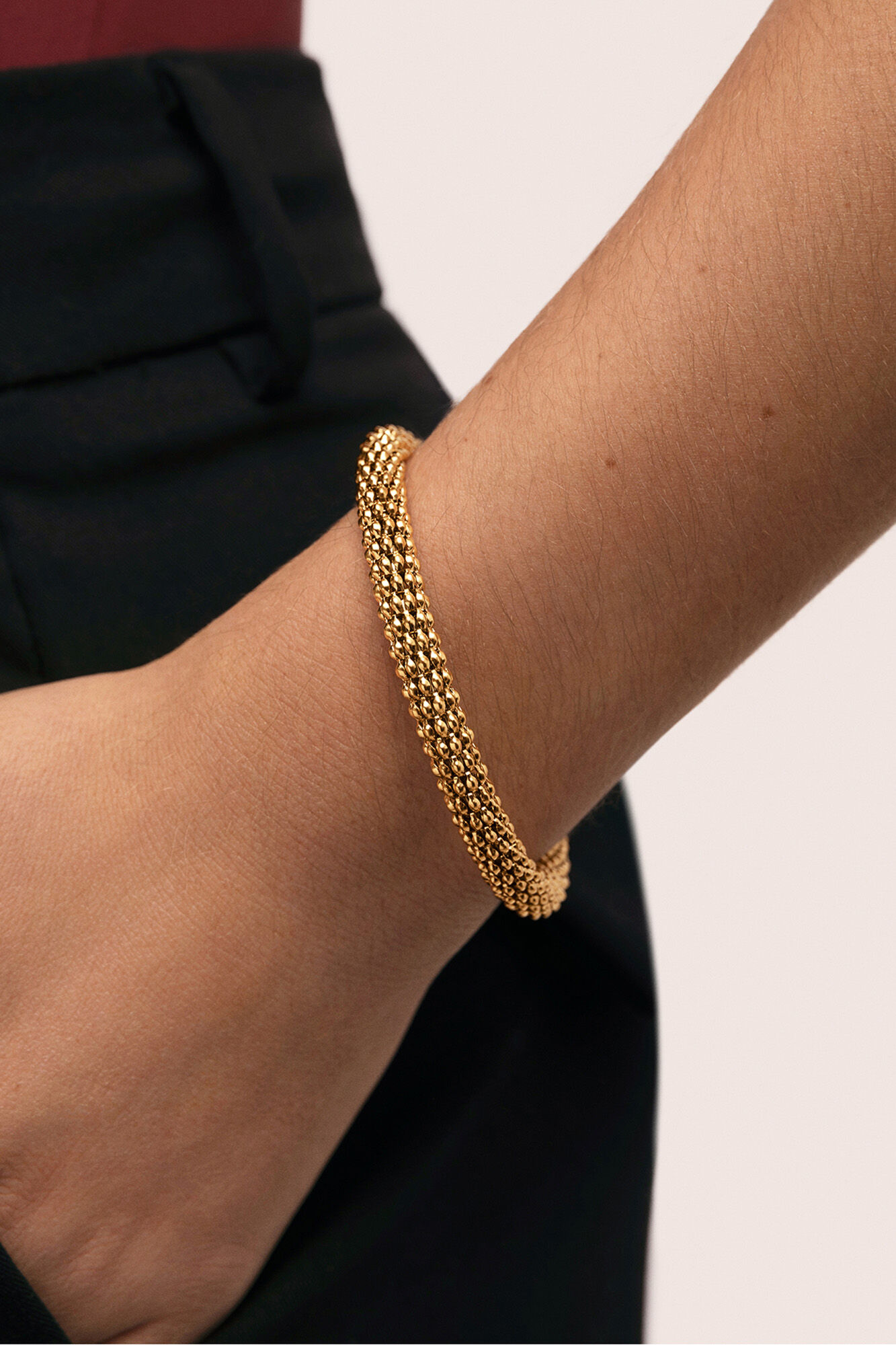 Singularu Brazalete Disco Acero Ba&ntilde;o Oro