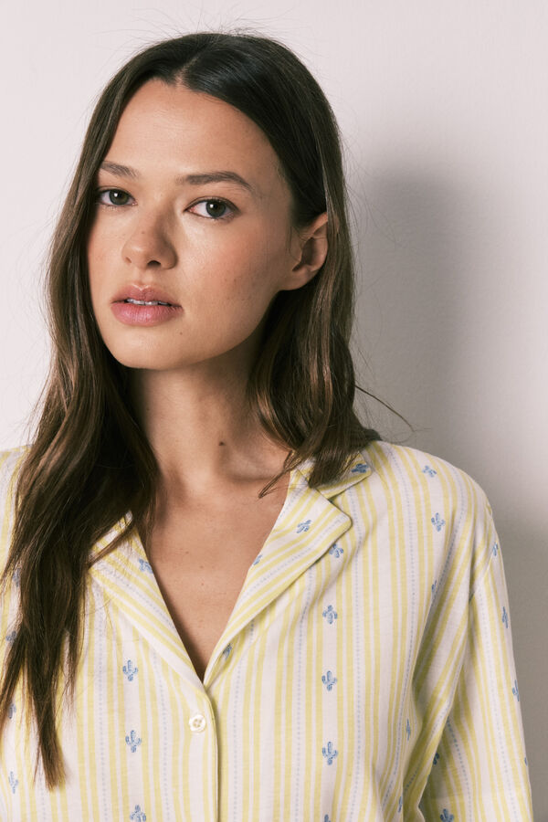 Women'secret Pijama corto camisero algod&oacute;n amarillo amarillo