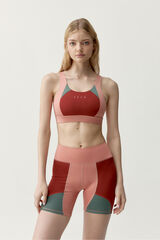 Born Living Yoga Top deportivo Darana  rojo coral/verde estampado