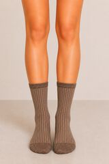 Pieces Calcetines estampados con lurex nude