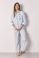 Women'secret Pijama camisero Hello Kitty algod&oacute;n azul azul