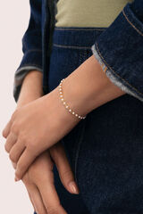 Singularu Pulsera Dots Enamel Blanco Acero Ba&ntilde;o Oro amarillo