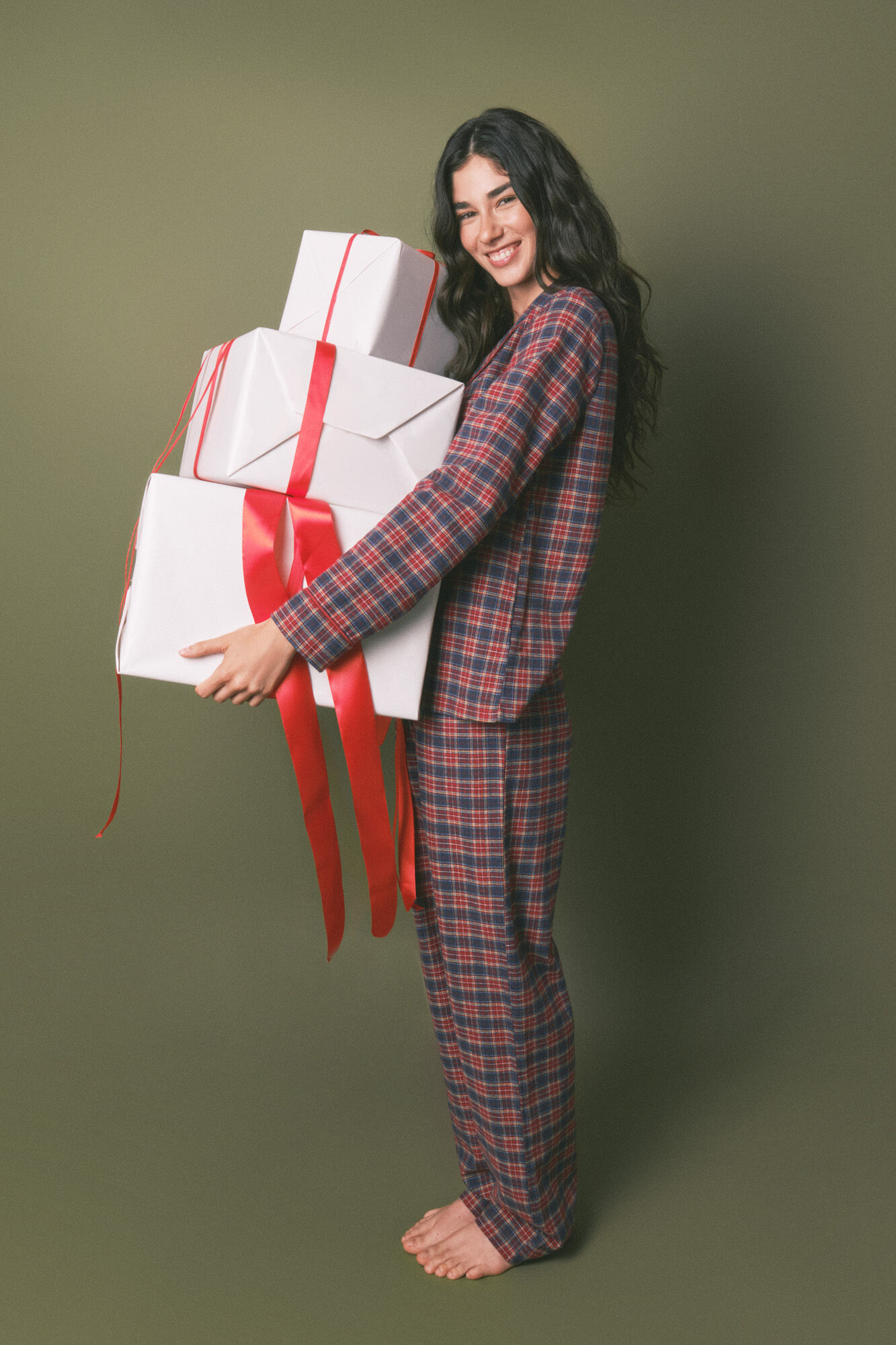 Women'secret Pijama camisero cuadros 100% algod&oacute;n