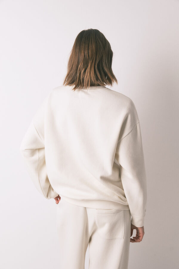 Women'secret Sudadera felpa algod&oacute;n blanco marfil