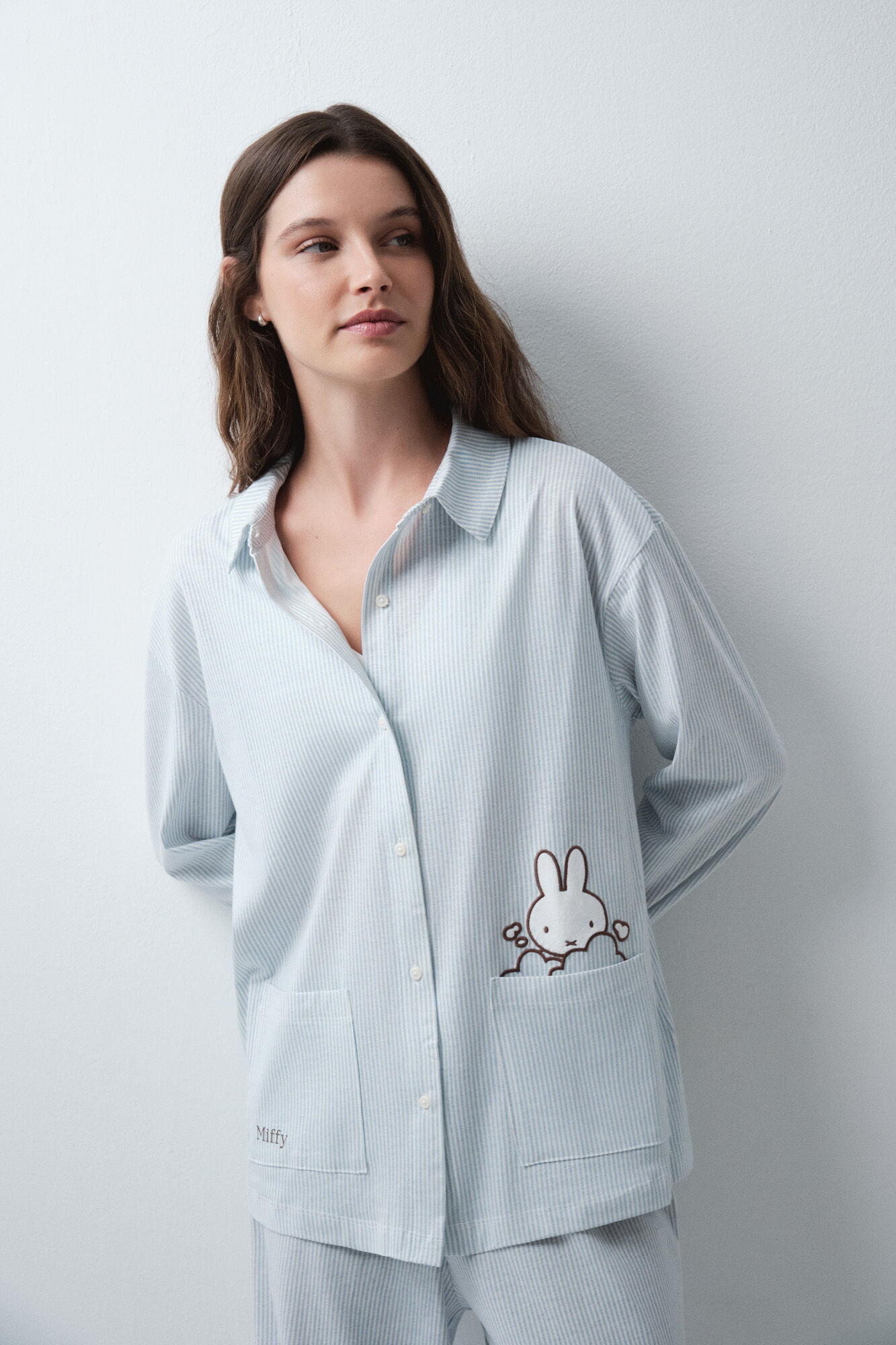Women'secret Pijama largo camisero rayas Miffy