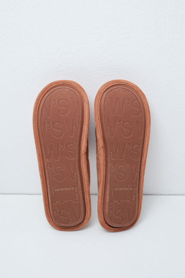 Women'secret Zapatillas casa mocas&iacute;n forrado marr&oacute;n marr&oacute;n