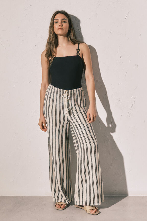 Women'secret Pantal&oacute;n largo estructura rayas estampado