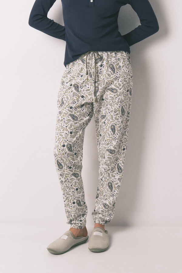 Women'secret Pantal&oacute;n largo algod&oacute;n estampado Paisley estampado