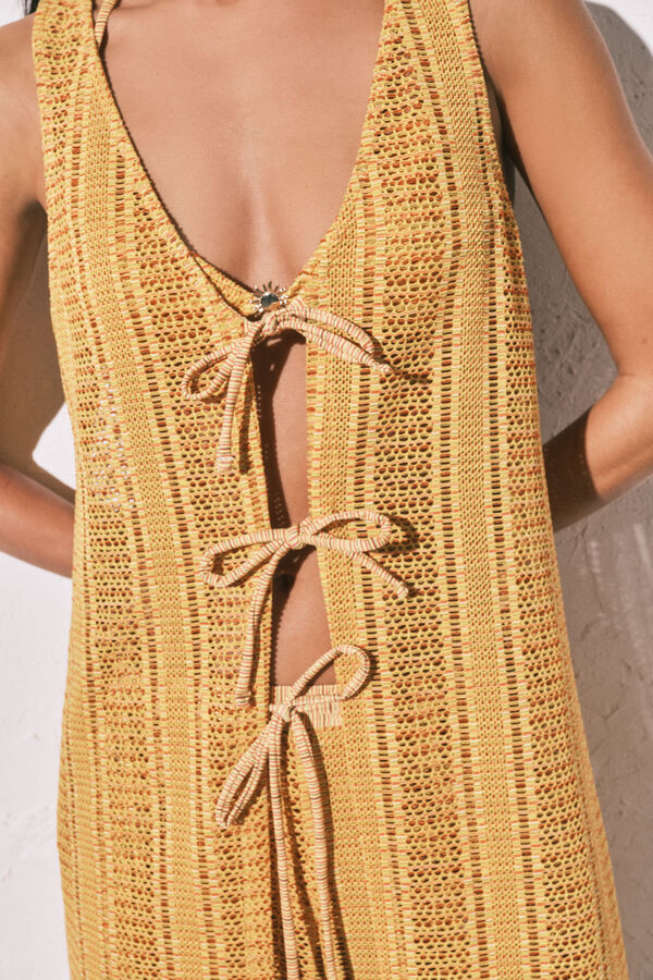 Women'secret T&uacute;nica larga abierta crochet multicolor estampado