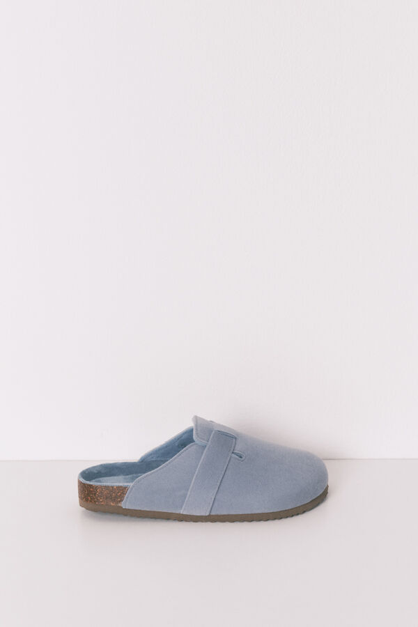 Women'secret Zapatillas casa tipo zueco azul azul