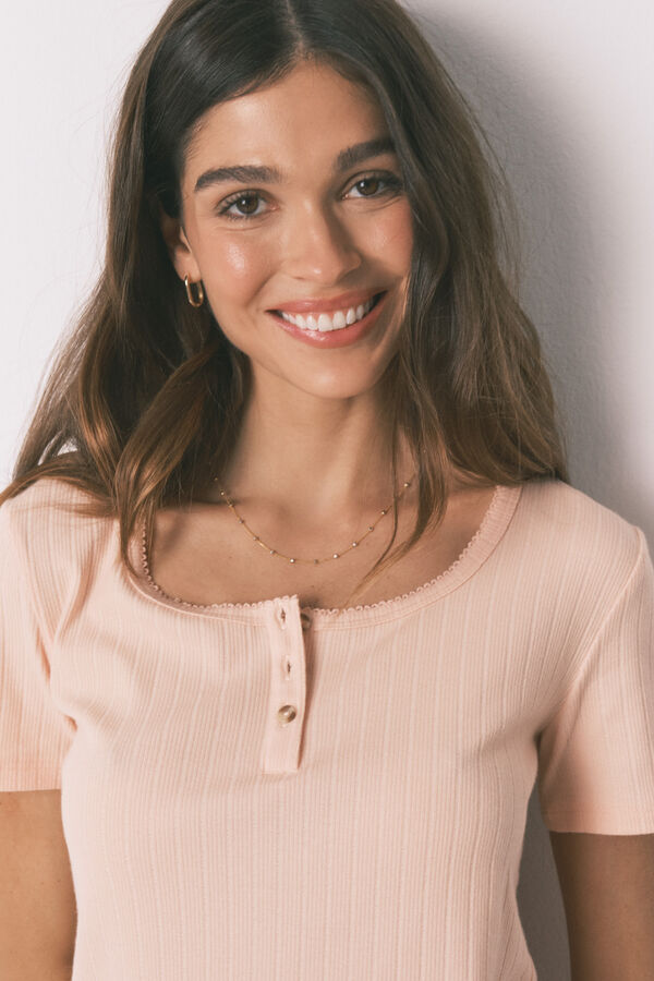 Women'secret Pijama Capri algod&oacute;n estampado rosa amarillo naranja