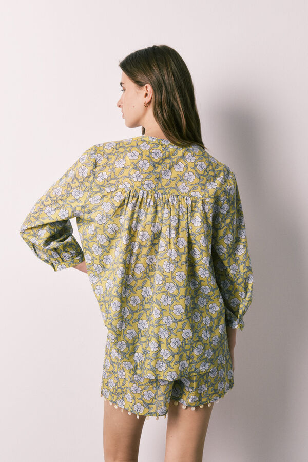 Women'secret Conjunto corto camisero estampado flores estampado