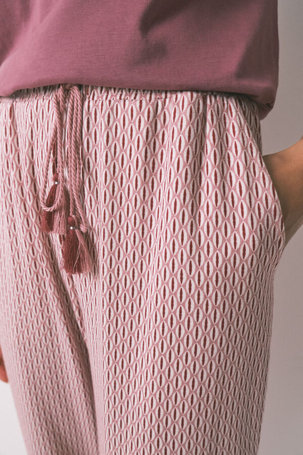 Women'secret Pantal&oacute;n largo carrot punto suave rosa rosa