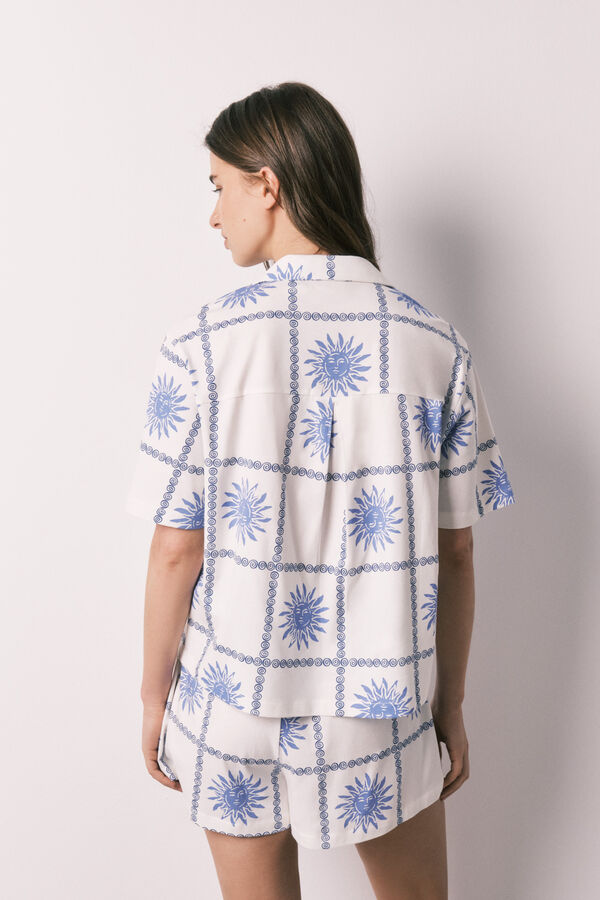 Women'secret Pijama corto camisero algod&oacute;n soles estampado