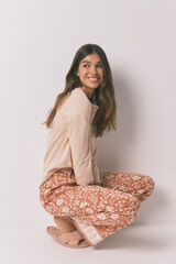 Women'secret Pantal&oacute;n largo viscosa flores naranja naranja