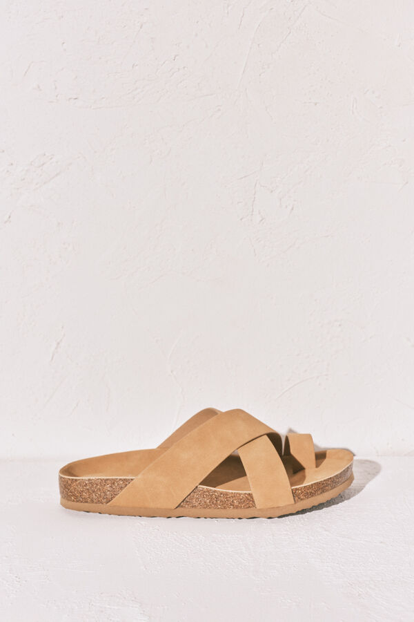 Women'secret Sandalias bio tiras cruzadas arena nude