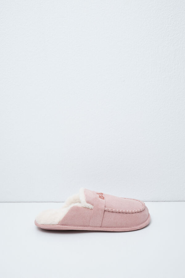 Women'secret Zapatillas casa mocas&iacute;n forrado rosa rosa