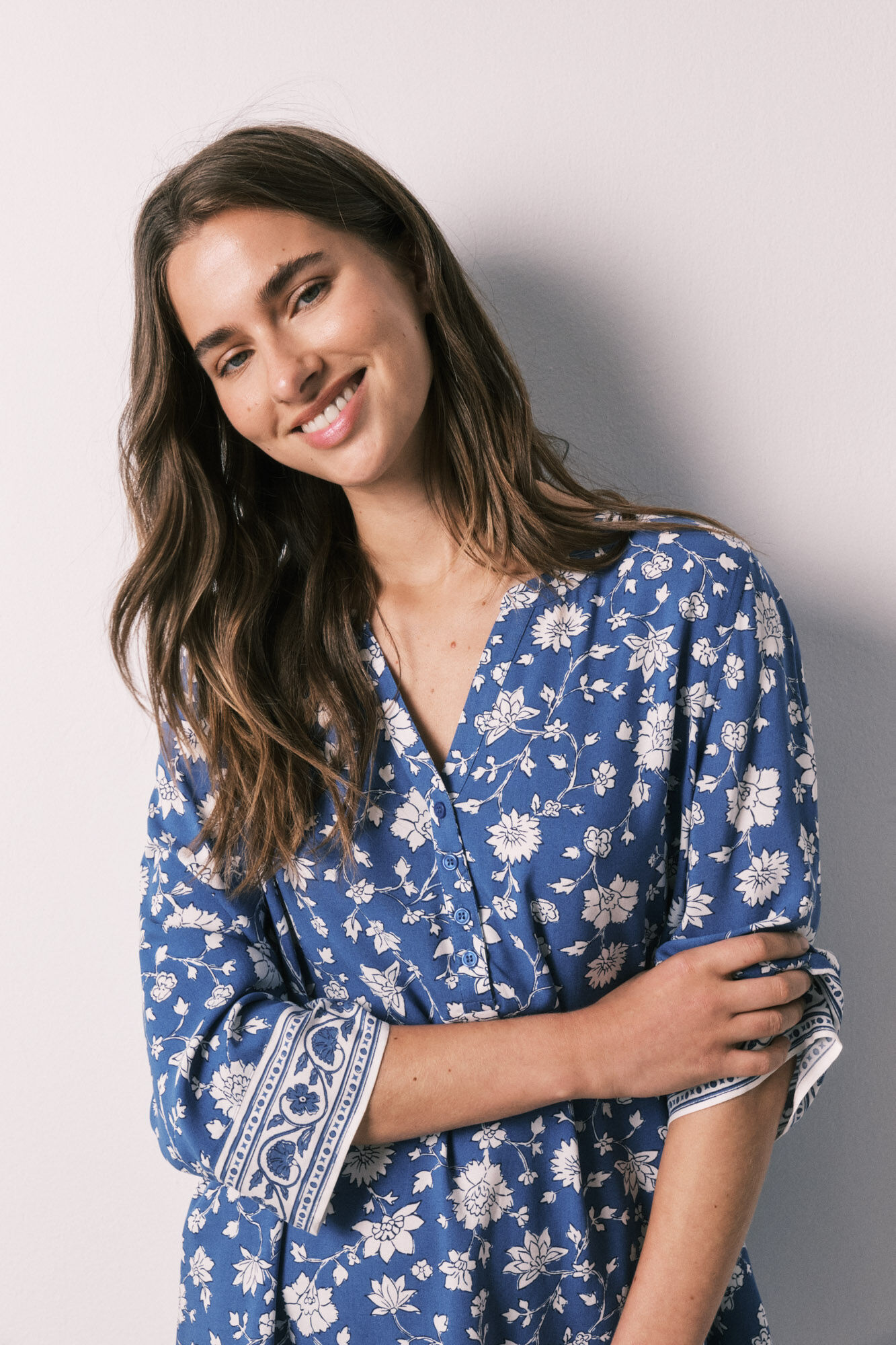 Women'secret Camisola azul flores