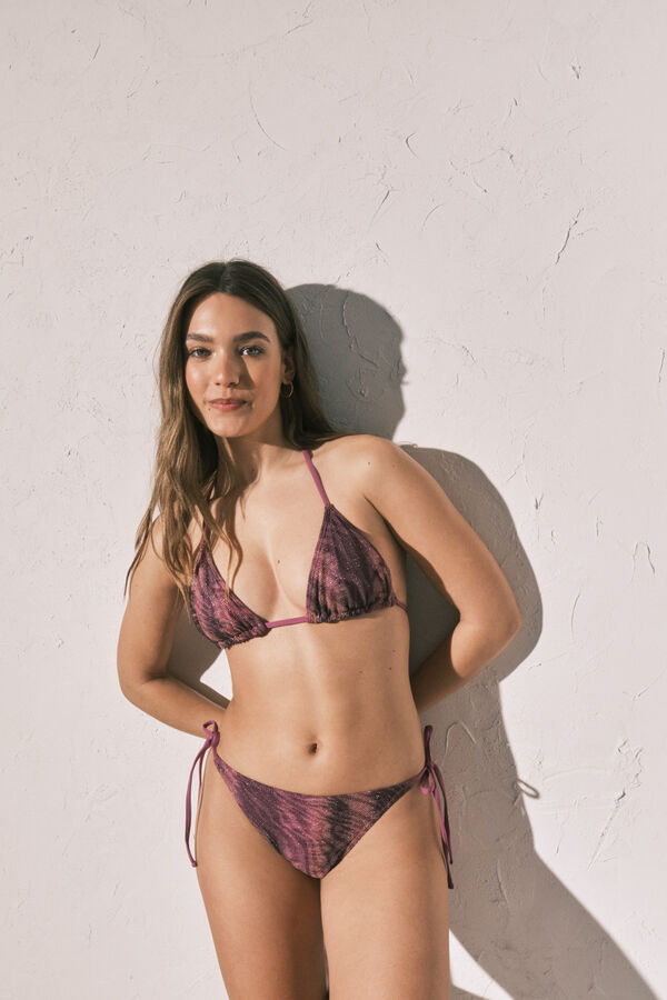Women'secret Top bikini triangular cortina animal print  granate estampado