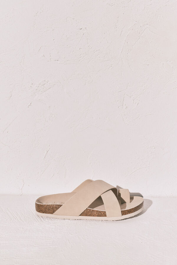 Women'secret Sandalia bio tiras cruzadas beige nude