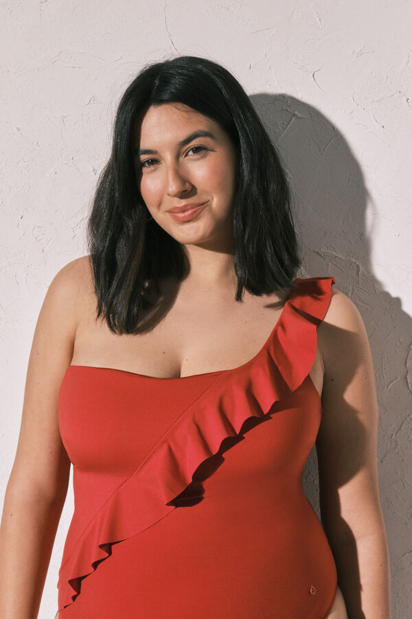 Women'secret Ba&ntilde;ador moldeador volante asim&eacute;trico naranja naranja