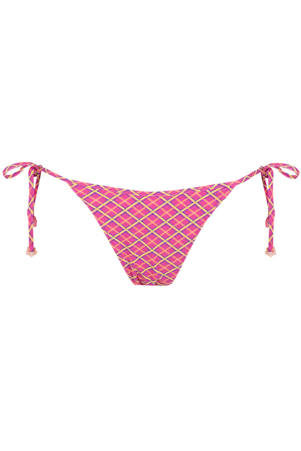Women'secret Braga bikini efecto U cuadros rosa rosa