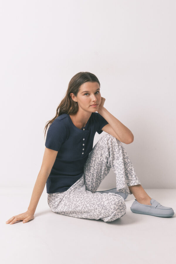 Women'secret Pantal&oacute;n largo algod&oacute;n estampado floral estampado