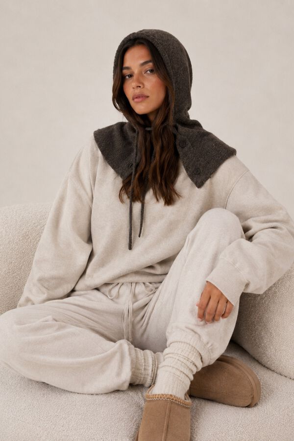 Pieces Balaclava con cierre marr&oacute;n