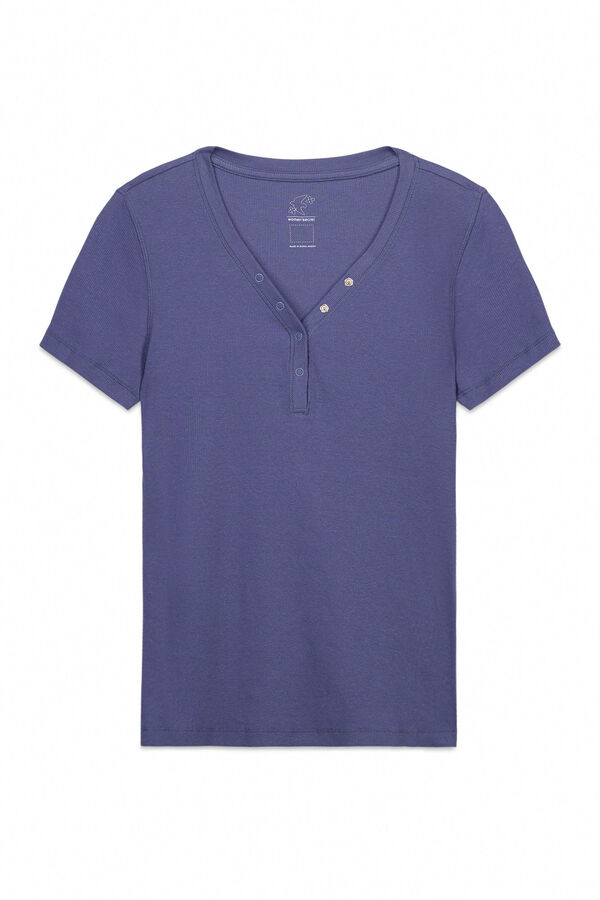 Women'secret Camiseta manga corta algod&oacute;n canal&eacute; azul azul