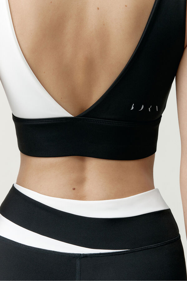 Born Living Yoga Top deportivo Kate negro/blanco negro