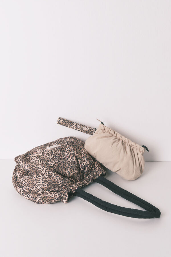 Women'secret Bolso reversible nylon animal print estampado