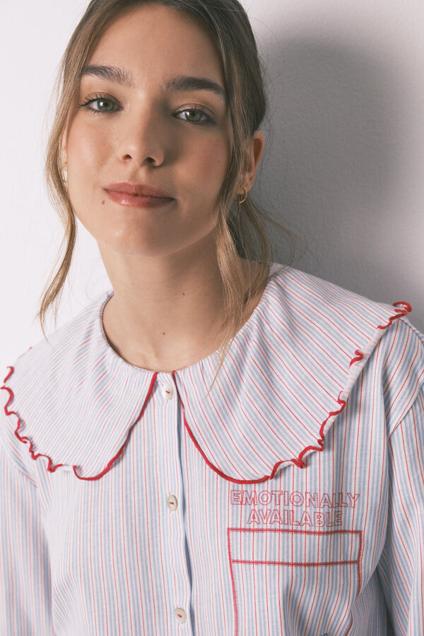 Women'secret Pijama largo algod&oacute;n cuello bobo estampado