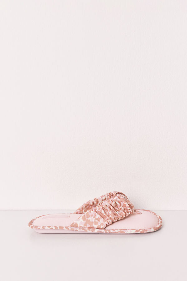 Women'secret Zapatillas casa tiras animal print rosa