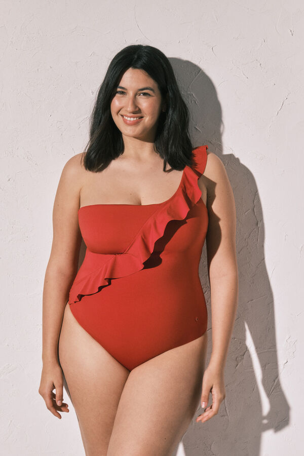 Women'secret Ba&ntilde;ador moldeador volante asim&eacute;trico naranja naranja