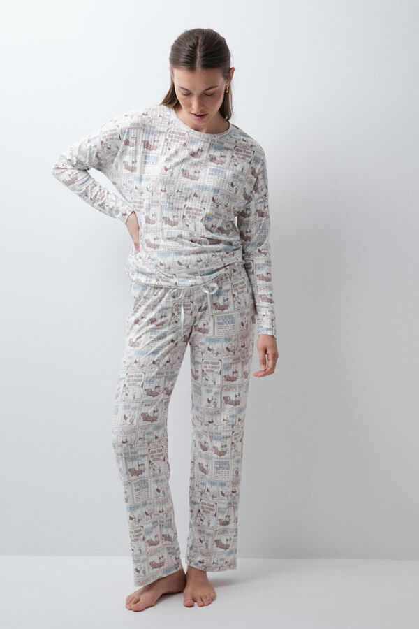 Women'secret Pijama largo c&oacute;mic Winnie The Pooh blanco