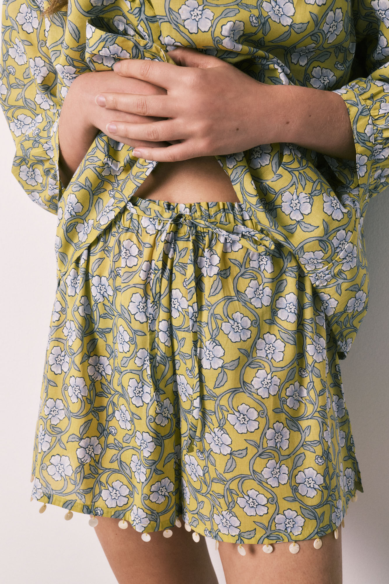 Women'secret Conjunto corto camisero estampado flores